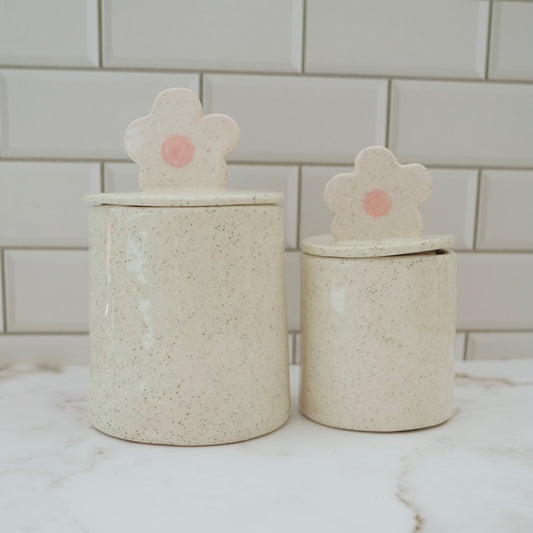 Speckled Flower Jars