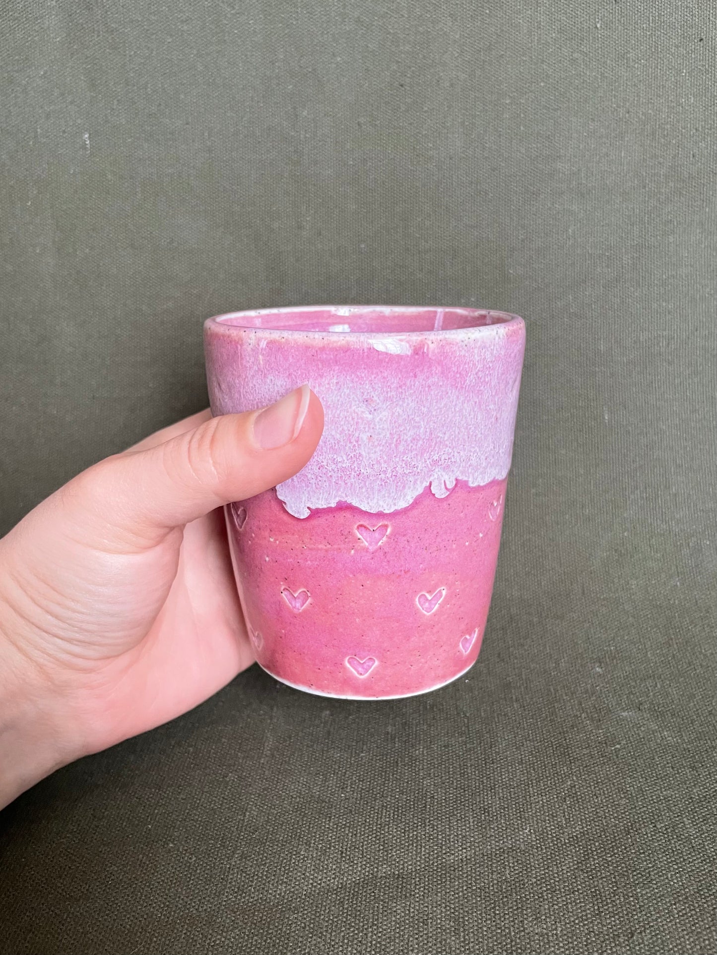 Pink 'hearts' tumbler