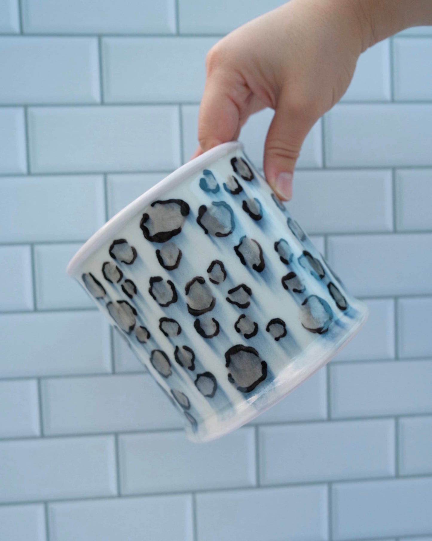Snow Leopard Print Planter
